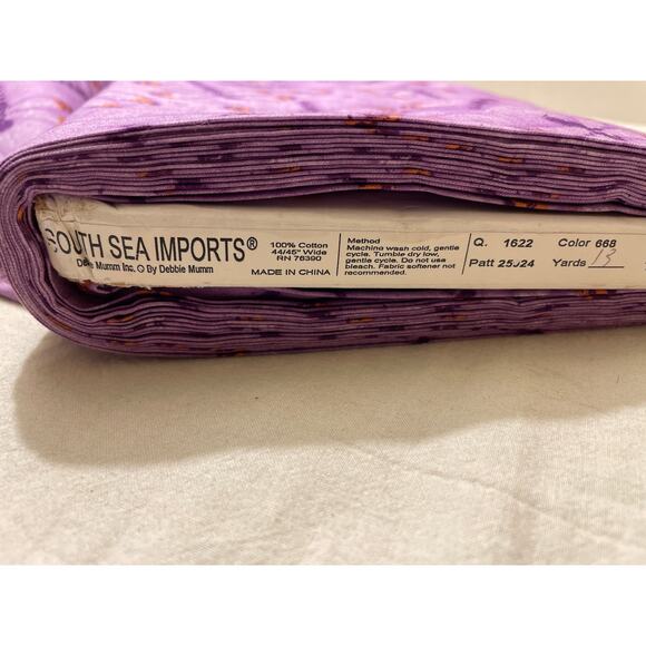 Debbie Mumm South Sea Important Dragonfly Print Purple Cotton 44/45" 1 yard cut‎ - Picture 3 of 5